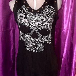 🦇☠️🦇TRADES WELCOME!🦇🦇 Strappy skull tank top! NWOT